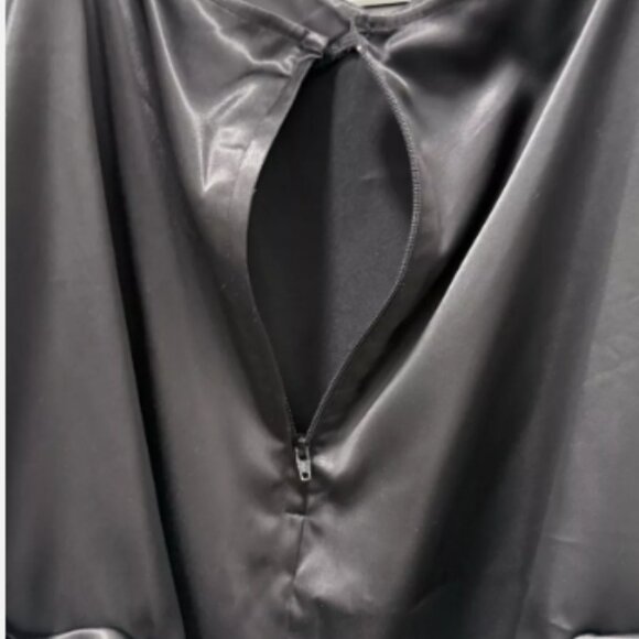 Black Satin Camisole Top with Ruffle Hem - Gothic/ Vintage Aesthetic Style CDG - Picture 7 of 8